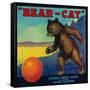 Bear Cat Orange Label - Ontario, CA-Lantern Press-Framed Stretched Canvas