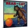 Bear Cat Orange Label - Ontario, CA-Lantern Press-Mounted Premium Giclee Print