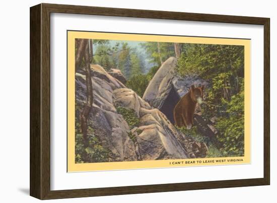 Bear Cub on Rocks, West Virginia-null-Framed Art Print