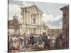 Bear Dance at Holy Mary of Staircase in Rome-Achille Pinelli-Stretched Canvas