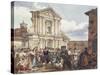 Bear Dance at Holy Mary of Staircase in Rome-Achille Pinelli-Stretched Canvas