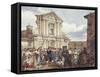 Bear Dance at Holy Mary of Staircase in Rome-Achille Pinelli-Framed Stretched Canvas