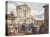 Bear Dance at Holy Mary of Staircase in Rome-Achille Pinelli-Stretched Canvas