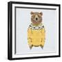 Bear Dressed up in Pullover-Olga_Angelloz-Framed Art Print