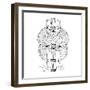 Bear Driving Scooter-Olga_Angelloz-Framed Art Print