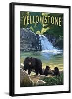 Bear Family - Yellowstone-Lantern Press-Framed Art Print