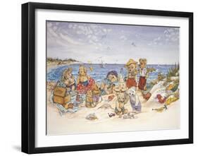 Bear Feats in the Sand-Susan Anderson-Framed Art Print