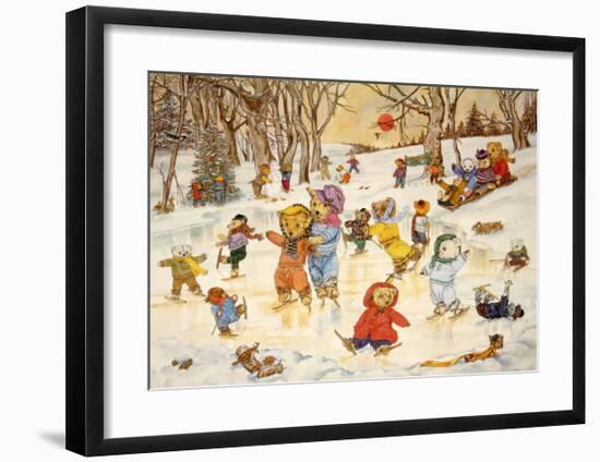Bear Feats on Ice-Susan Anderson-Framed Art Print