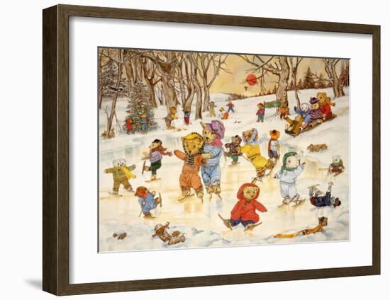 Bear Feats on Ice-Susan Anderson-Framed Art Print