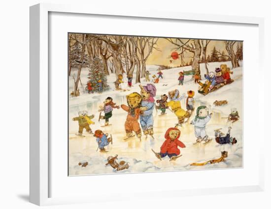 Bear Feats on Ice-Susan Anderson-Framed Art Print