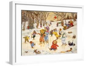 Bear Feats on Ice-Susan Anderson-Framed Art Print