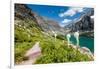 Bear Grass Flowers Above Lake Ellen Wilson in Glacier NP, Montana-James White-Framed Photographic Print