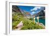 Bear Grass Flowers Above Lake Ellen Wilson in Glacier NP, Montana-James White-Framed Photographic Print