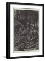 Bear-Hunters in Montana, Victors and Vanquished-Richard Caton Woodville II-Framed Giclee Print