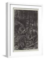 Bear-Hunters in Montana, Victors and Vanquished-Richard Caton Woodville II-Framed Giclee Print