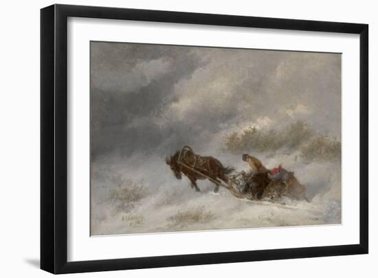 Bear Hunters in the Blizzard-Nikolai Yegorovich Sverchkov-Framed Giclee Print