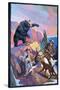 Bear Hunting Scene-Lantern Press-Stretched Canvas