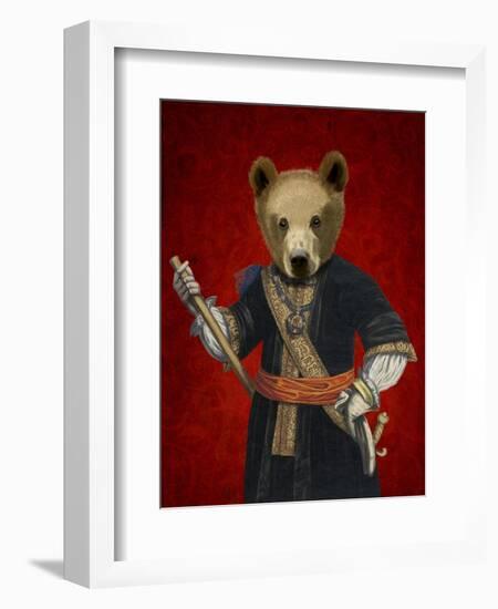 Bear in Blue Robes-Fab Funky-Framed Art Print