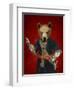 Bear in Blue Robes-Fab Funky-Framed Art Print