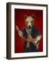 Bear in Blue Robes-Fab Funky-Framed Art Print