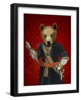 Bear in Blue Robes-Fab Funky-Framed Art Print