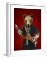 Bear in Blue Robes-Fab Funky-Framed Art Print