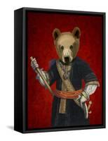 Bear in Blue Robes-Fab Funky-Framed Stretched Canvas