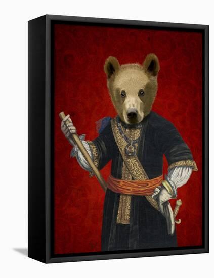 Bear in Blue Robes-Fab Funky-Framed Stretched Canvas