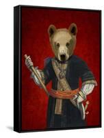 Bear in Blue Robes-Fab Funky-Framed Stretched Canvas