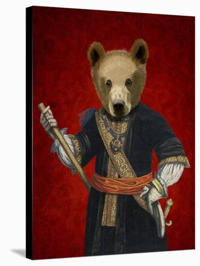 Bear in Blue Robes-Fab Funky-Stretched Canvas