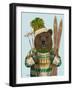 Bear in Christmas Sweater-Fab Funky-Framed Art Print