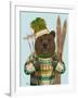 Bear in Christmas Sweater-Fab Funky-Framed Art Print