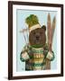 Bear in Christmas Sweater-Fab Funky-Framed Art Print