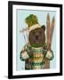 Bear in Christmas Sweater-Fab Funky-Framed Art Print