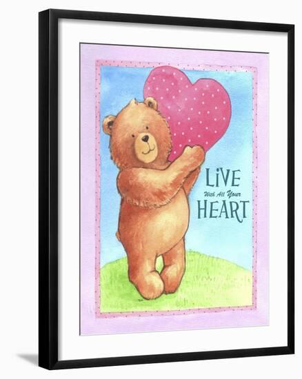 Bear Live with Heart-Melinda Hipsher-Framed Premium Giclee Print