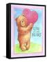 Bear Live with Heart-Melinda Hipsher-Framed Stretched Canvas