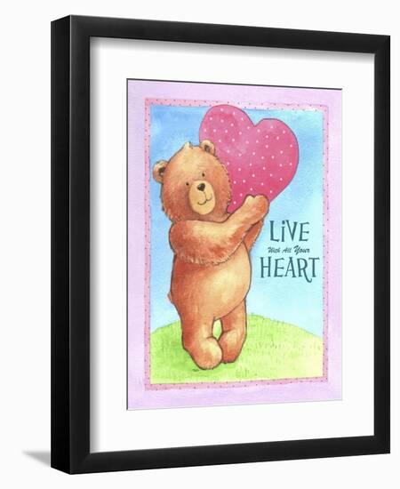 Bear Live with Heart-Melinda Hipsher-Framed Premium Giclee Print