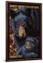 Bear Mosaic - Great Smoky Mountains, Tennesse-Lantern Press-Framed Art Print