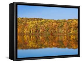 Bear Mountain State Park in autumn-Rudy Sulgan-Framed Stretched Canvas