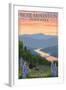 Bear Mountain State Park, New York - Bears and Spring Flowers-Lantern Press-Framed Art Print