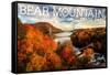 Bear Mountain State Park, New York - Bridge and Fall Foilage-Lantern Press-Framed Stretched Canvas
