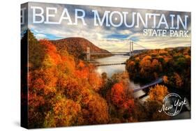 Bear Mountain State Park, New York - Bridge and Fall Foilage-Lantern Press-Stretched Canvas