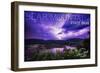 Bear Mountain State Park, New York - Purple Sky and Lightning-Lantern Press-Framed Art Print