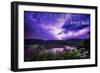 Bear Mountain State Park, New York - Purple Sky and Lightning-Lantern Press-Framed Art Print