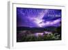 Bear Mountain State Park, New York - Purple Sky and Lightning-Lantern Press-Framed Art Print