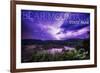 Bear Mountain State Park, New York - Purple Sky and Lightning-Lantern Press-Framed Art Print