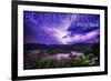 Bear Mountain State Park, New York - Purple Sky and Lightning-Lantern Press-Framed Art Print