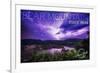 Bear Mountain State Park, New York - Purple Sky and Lightning-Lantern Press-Framed Premium Giclee Print