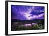 Bear Mountain State Park, New York - Purple Sky and Lightning-Lantern Press-Framed Art Print