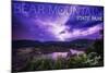Bear Mountain State Park, New York - Purple Sky and Lightning-Lantern Press-Mounted Art Print
